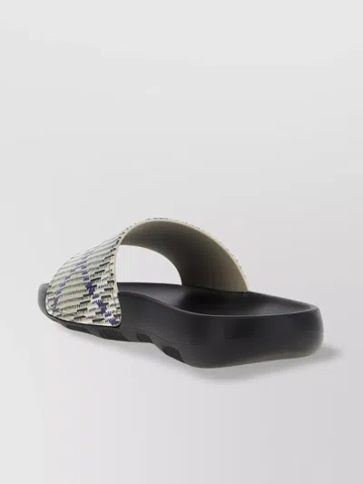 Burberry Patterned Strap Open Toe Rubber Sandals