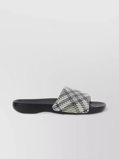 Burberry Patterned Strap Open Toe Rubber Sandals