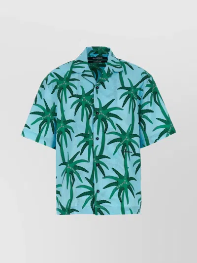 Jacquemus Floral-print Shirt In Blue