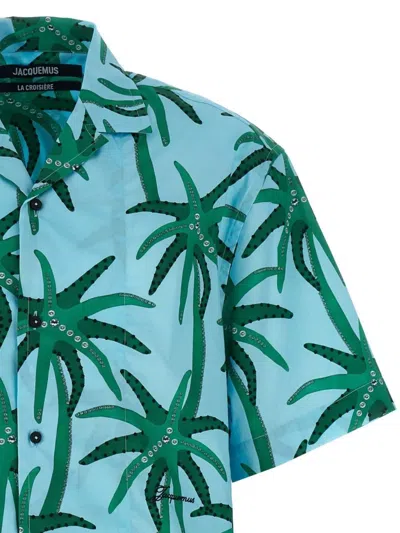 Jacquemus Floral-print Shirt In Blue