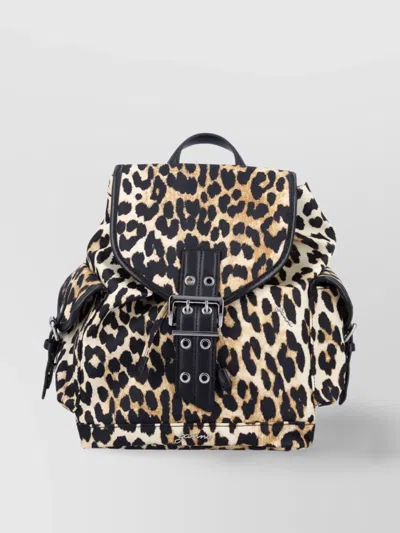 Ganni Women Animalier Print Nano Backpack In Animal Print