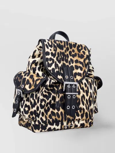 Ganni Women Animalier Print Nano Backpack In Animal Print