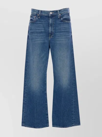 Mother The Swisher Sneak Fray Jeans In Blue