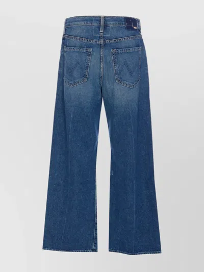 Mother The Swisher Sneak Fray Jeans In Blue