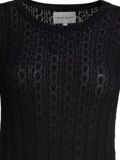 Loulou Studio Knit Texture Midi Length Short Sleeves Dress