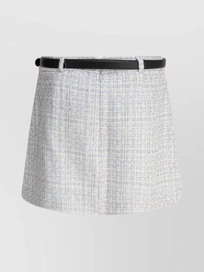 Self-portrait Blue Metallised Fibre Skirt