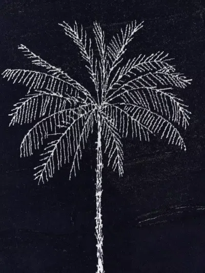 Jacquemus Cruise Towel With Embroidered Palm Tree And Star Motif