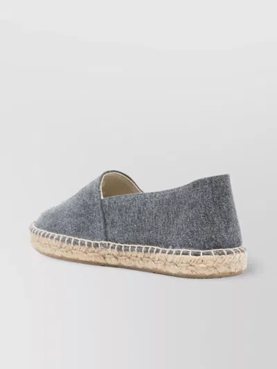Isabel Marant Textured Grey Slip-on Sneakers With Jute-wrapped Midsole
