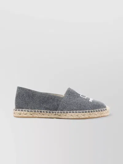 Isabel Marant Textured Grey Slip-on Sneakers With Jute-wrapped Midsole
