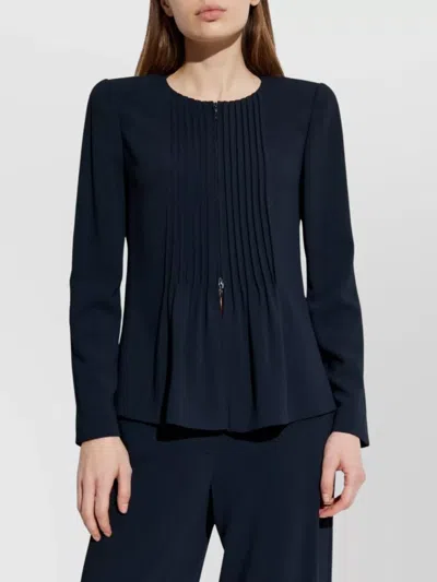 Emporio Armani Pleater Blazer Jacket In Blue