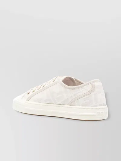 Fendi Domino Ff Low-top Sneakers In White