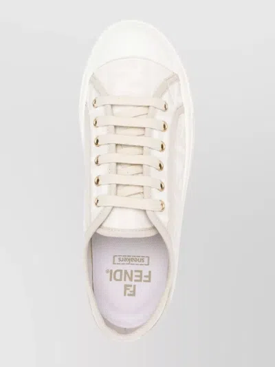 Fendi Domino Ff Low-top Sneakers In White