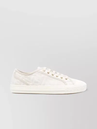 Fendi Domino Ff Low-top Sneakers In White