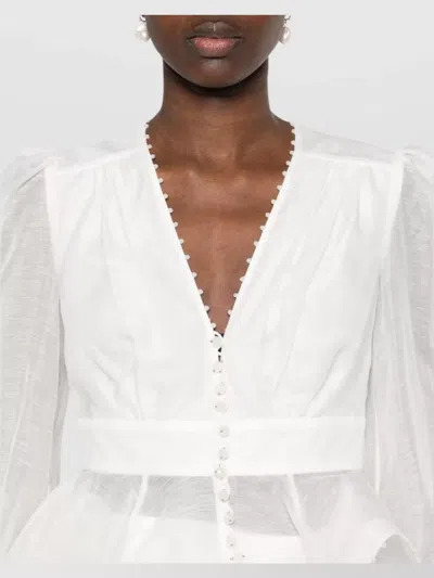 Zimmermann Dawning Beaded V-neck Blouse