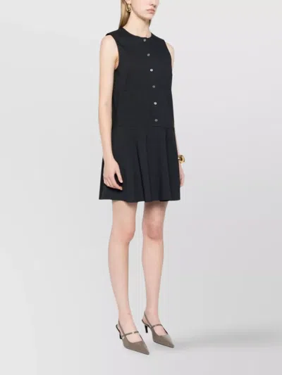 Theory Sleeveless Linen Blend Minidress In Black