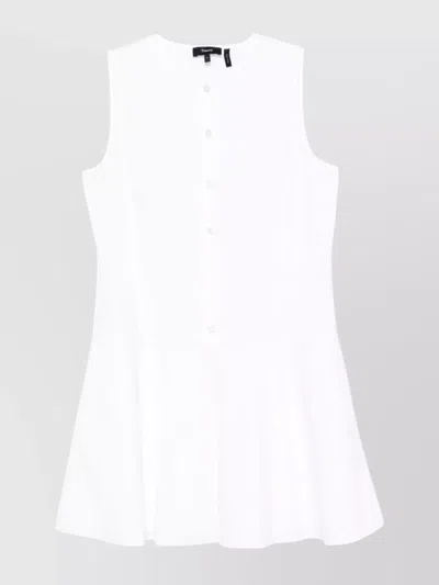 Theory Mini Dress With Crew Neck And Flared Skirt In White