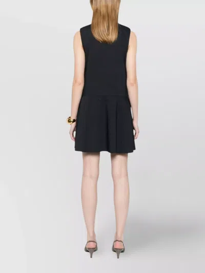 Theory Sleeveless Linen Blend Minidress In Black