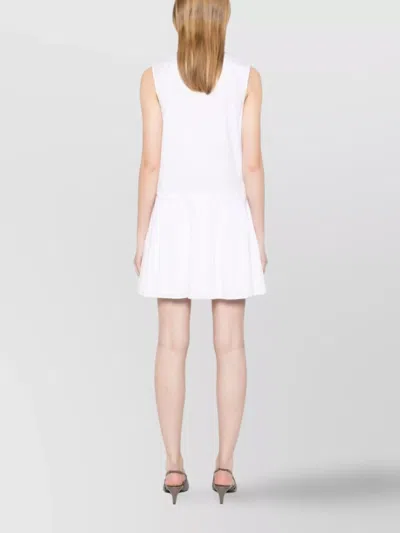 Theory Mini Dress With Crew Neck And Flared Skirt In White