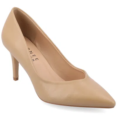 Journee Collection Women's Gabriella Supernatural Shades Tru Comfort Foam Slip On Pointed Toe Pumps In Gold