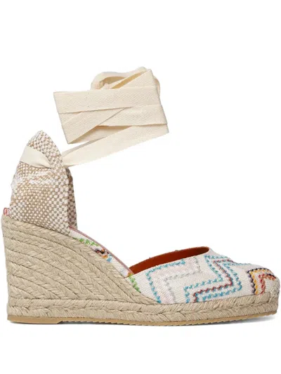 Missoni Eva 80 Zigzag Wedge Espadrilles In Neutrals