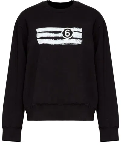 Mm6 Maison Margiela Oversized Cotton-jersey Sweatshirt In Black