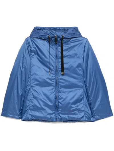 Max Mara The Cube Women Short Hooded Jacket In Blue