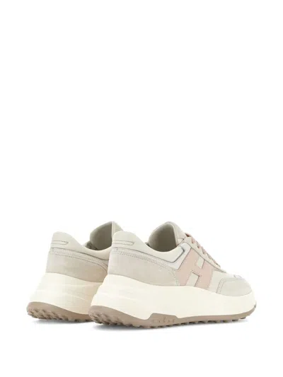 Hogan Hi-fi Ivory And Pink Sneakers In White