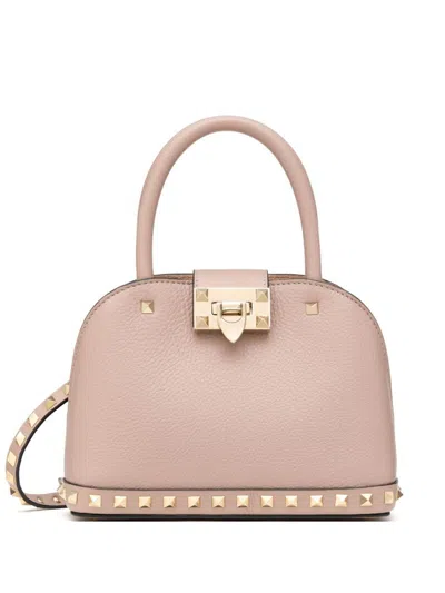 Valentino Garavani Women Small Leather Rockstud Handbag In Powder