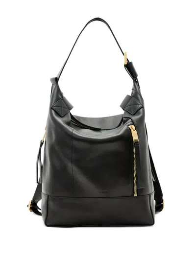 Allsaints Alba Leather Backpack In Black