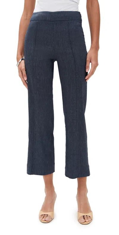 Staud Knack Linen Pants In Chambray In Chambray
