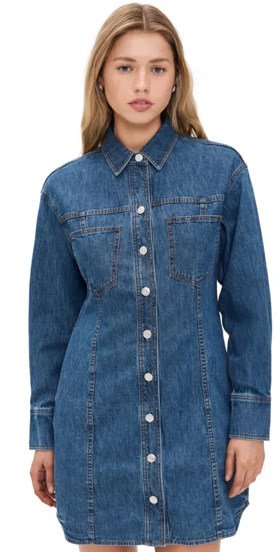 Alex Mill Marissa Shirtdress In Light Weight Denim In Daikanyama Wash