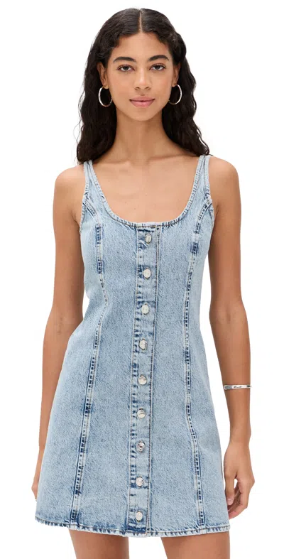Frame Denim Shift Dress With Studs In Mingle In Blue