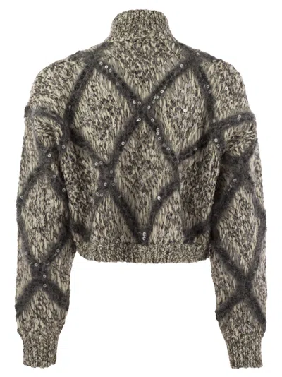 Brunello Cucinelli Diamond-pattern Cardigan In Multi