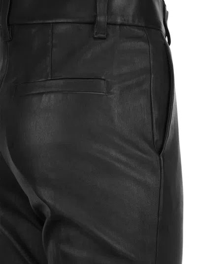 Brunello Cucinelli Stretch Nappa Leather Cigarette Trousers In Black