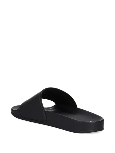 Msgm Slide Sandal With Logo In Black