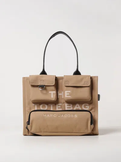 Marc Jacobs Buckle Detail Tote Bag With Dual Pockets In Beige