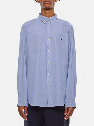 Polo Ralph Lauren Polo Pony Cotton Shirt In Gnawed Blue