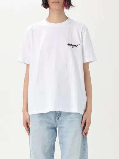 Msgm Crewneck T-shirt In White