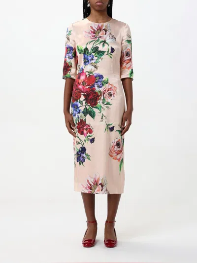 Dolce & Gabbana Midi Dress With Floral Print In Multi