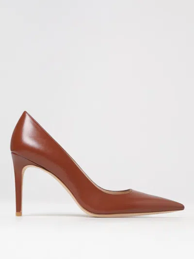 Stuart Weitzman Power Pointed Toe Stiletto Leather Pumps In Brown