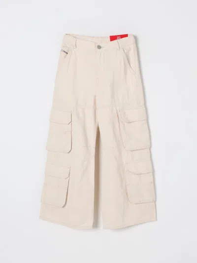 Diesel Linen-blend Cargo Straight Jeans In Denim