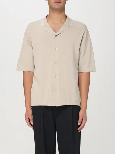 Aspesi Short Sleeves Bowling Shirt In Sand