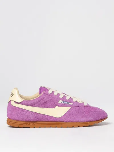 Autry Windspin Low Woman Suede Leather Sneakers In Violet