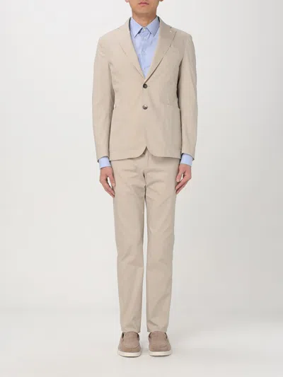 Manuel Ritz Two-button Patch-pocket Blazer In Beige