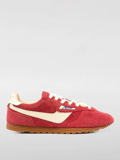 Autry Windspin Low Woman Suede Leather Sneakers In Amaranth