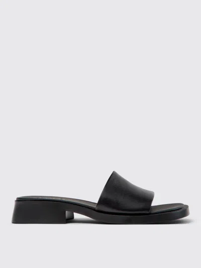 Camper Dana Flats In Black Leather In Black