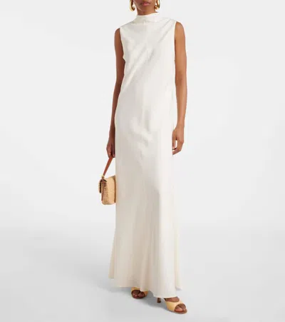 Staud Brigitte Raffia Kitten-heel Mules In Beige