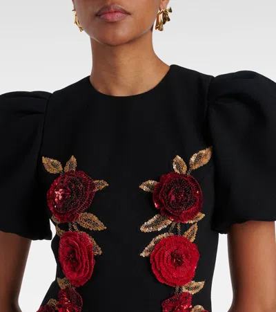 Rebecca Vallance Rosetta Midi Dress In Black