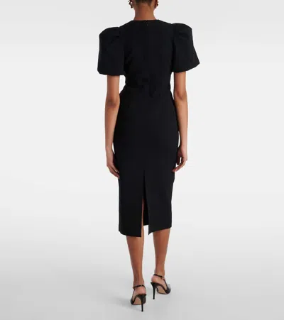 Rebecca Vallance Rosetta Midi Dress In Black