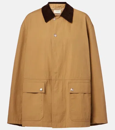 The Row Frank Corduroy-trimmed Cotton-canvas Jacket In Neutrals